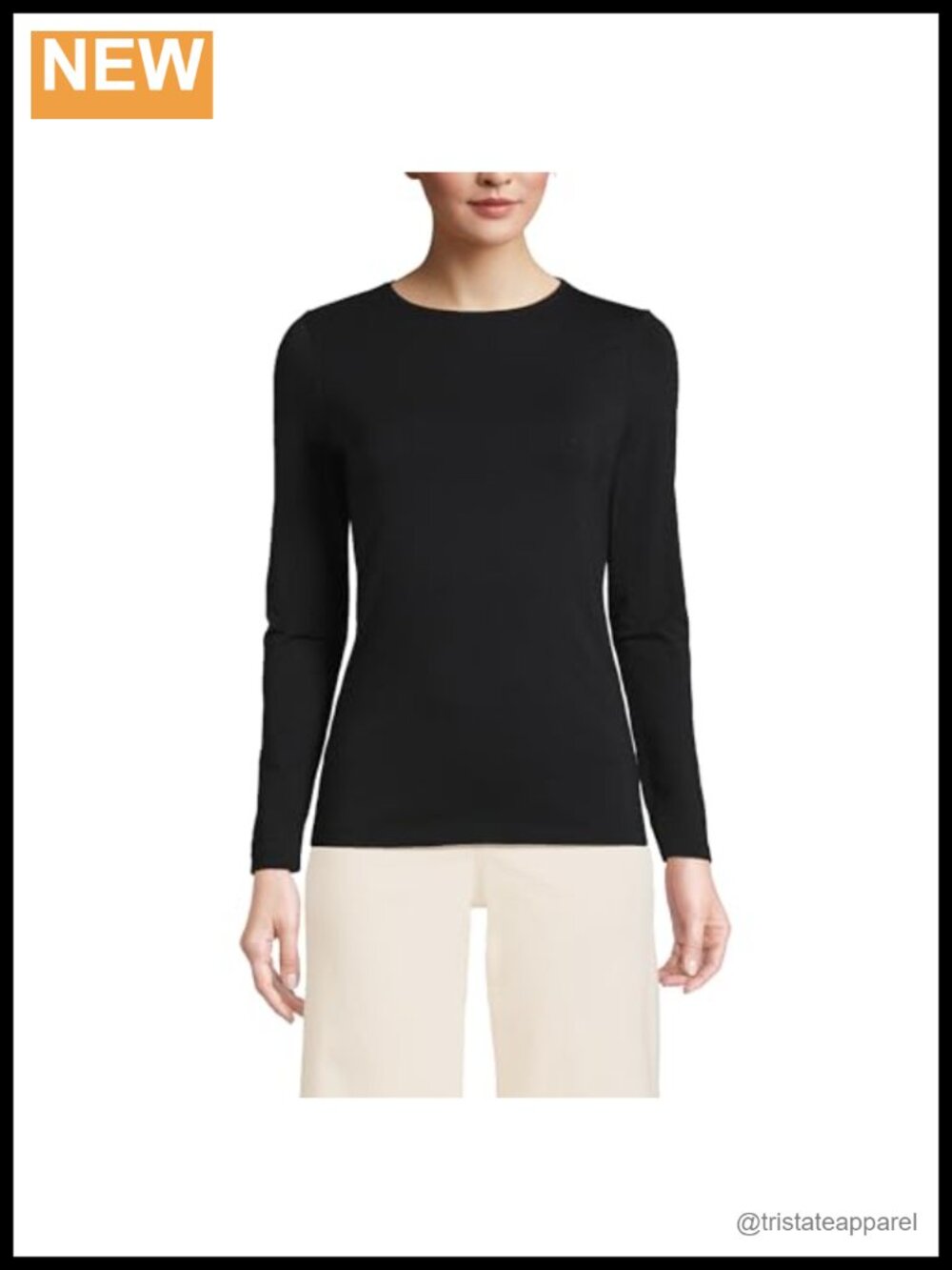 Women's Plus Size Lightweight Jersey Long Sleeve Crew Neck T-Shirt